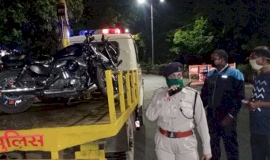 स्टंट बाईकर्स ग्रुप के विरू़द्ध  यातायात पुलिस की ताबड़तोड़ कार्यवाही, 10 वाहन जप्त